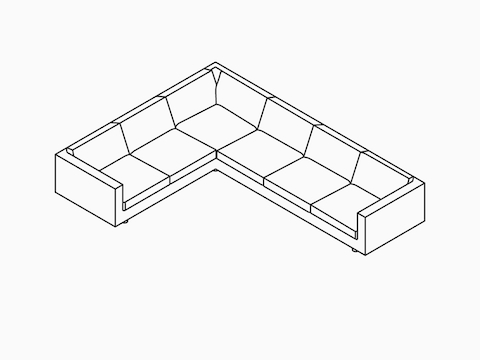 リスペナード セクショナルソファの線画。