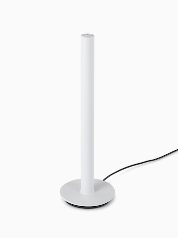A white Logic Micro Tower with power cord.