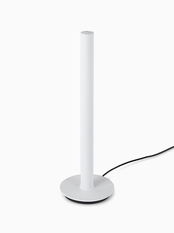 A white Logic Reach Micro Tower with USB-A and USB-C ports and a black power cord.