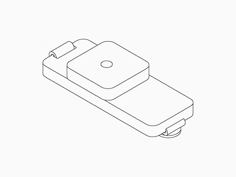 Zeichnung einer Loop Micro Gerätehalterung. Klicken Sie hier, um zu den Spezifikationen zu gelangen.