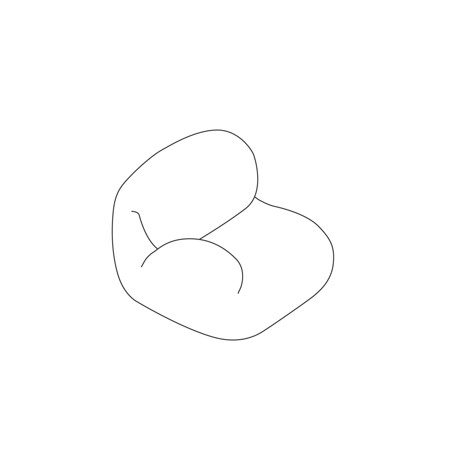A line drawing - Luva Modular Sofa Group–Single Seat–Right Arm