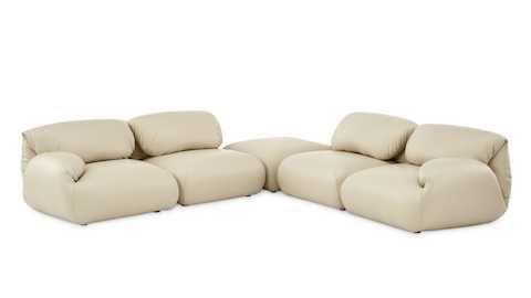 Luva modulaire sofa, hoekopstelling met losse elementen.
