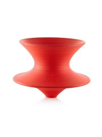 Red Magis Spun Chair, viewed from the front.