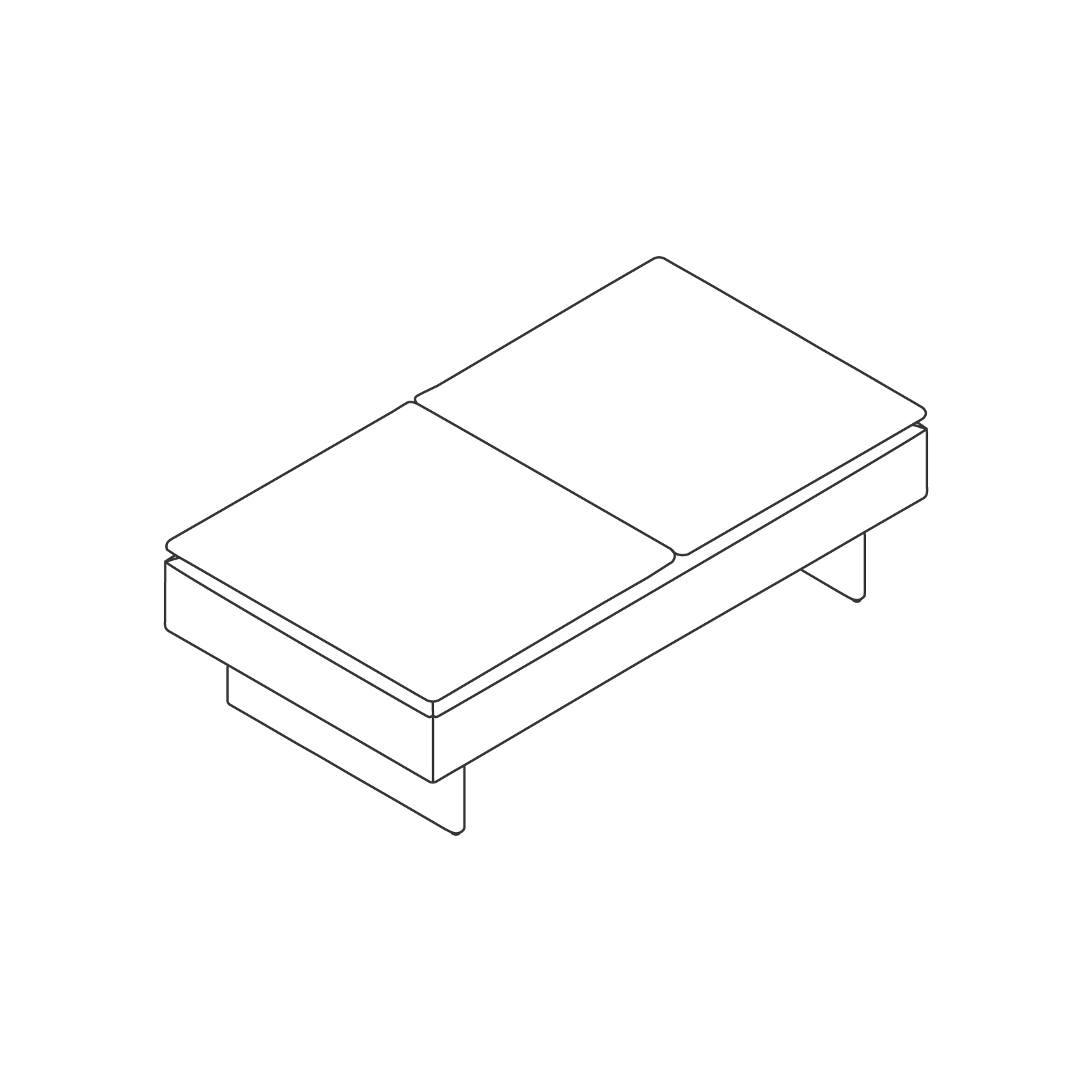 A line drawing - Mantle Bench–2 Seat
