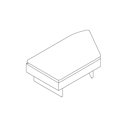 A line drawing - Mantle Bench–2 Seat–Inside Angle