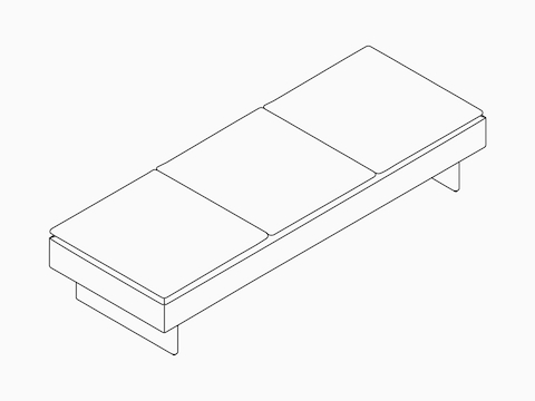 Eine Zeichnung - Mantle Bank – 3 Sitzflächen