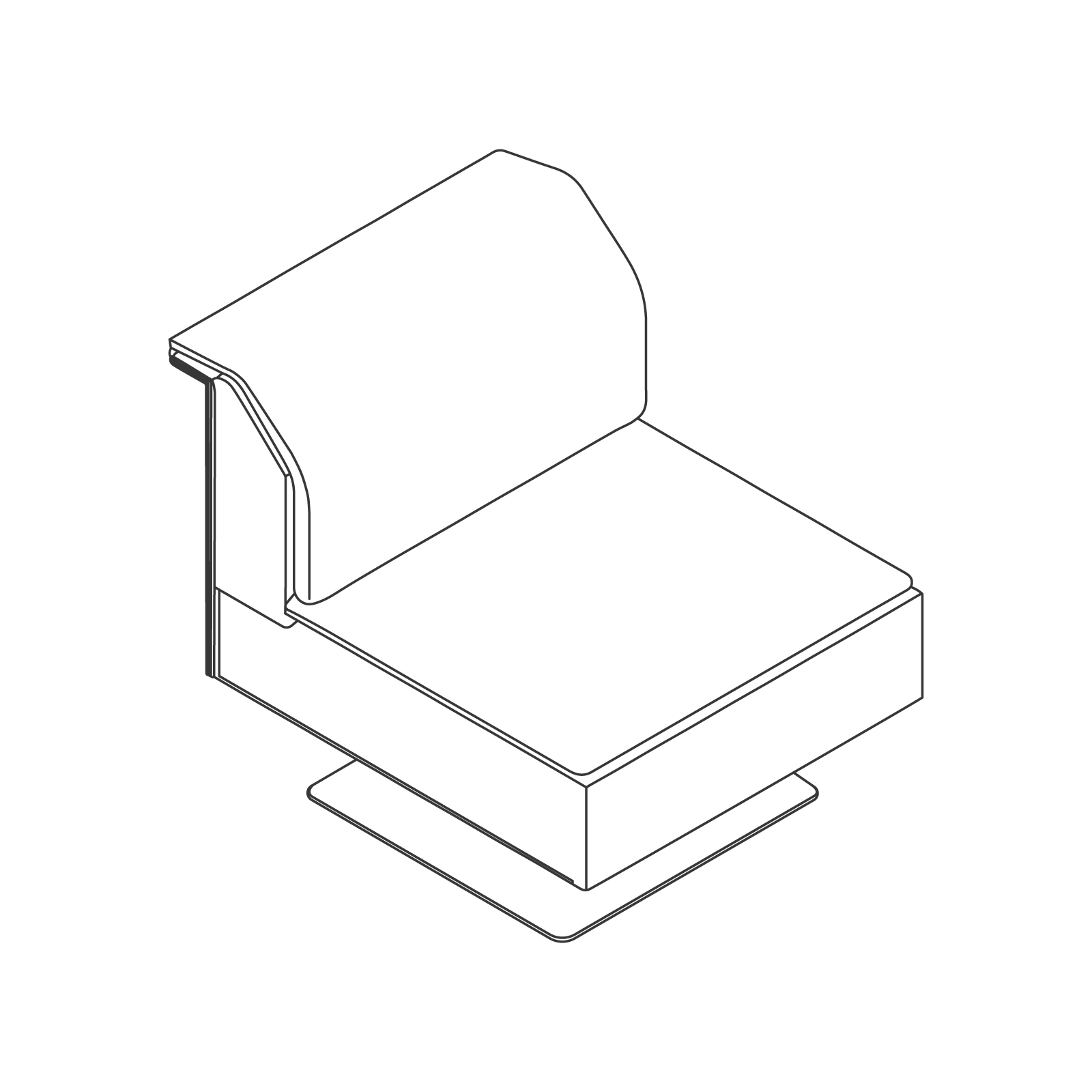 A line drawing - Mantle Club Chair–Armless–Swivel Base