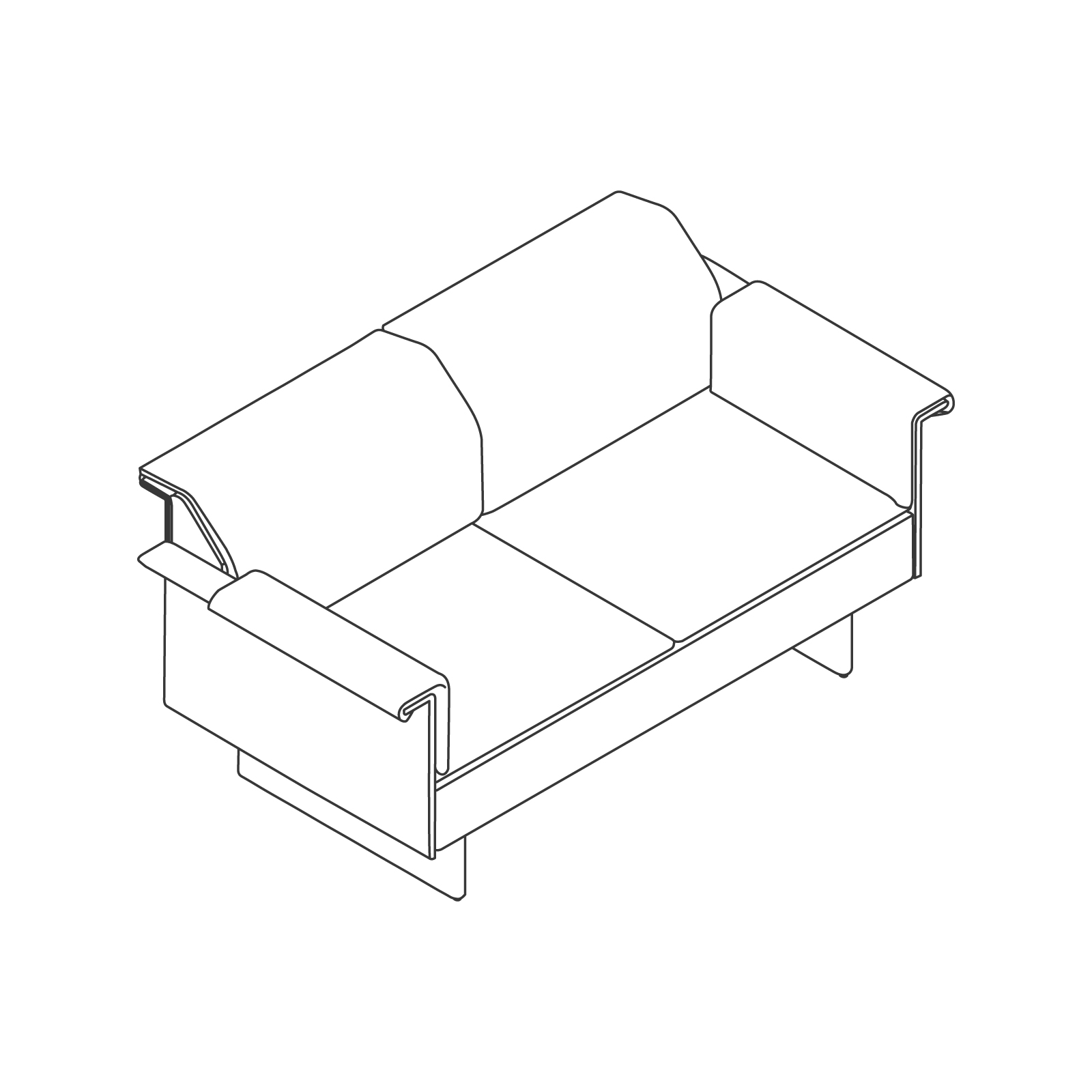 Eine Zeichnung - Mantle Zweisitzer – mit Armlehnen