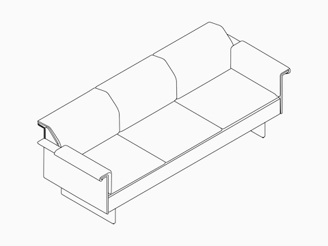 Eine Zeichnung - Mantle Sofa – Ecke rechts – Armlehne links