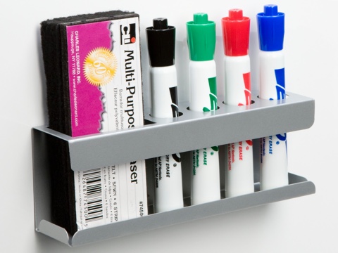 A Marker/Eraser Holder containing four dry-erase markers and an eraser.