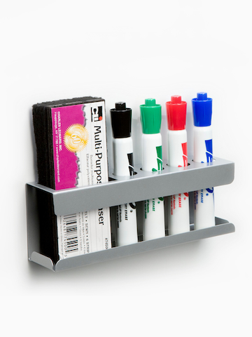 A Marker/Eraser Holder containing four dry-erase markers and an eraser.