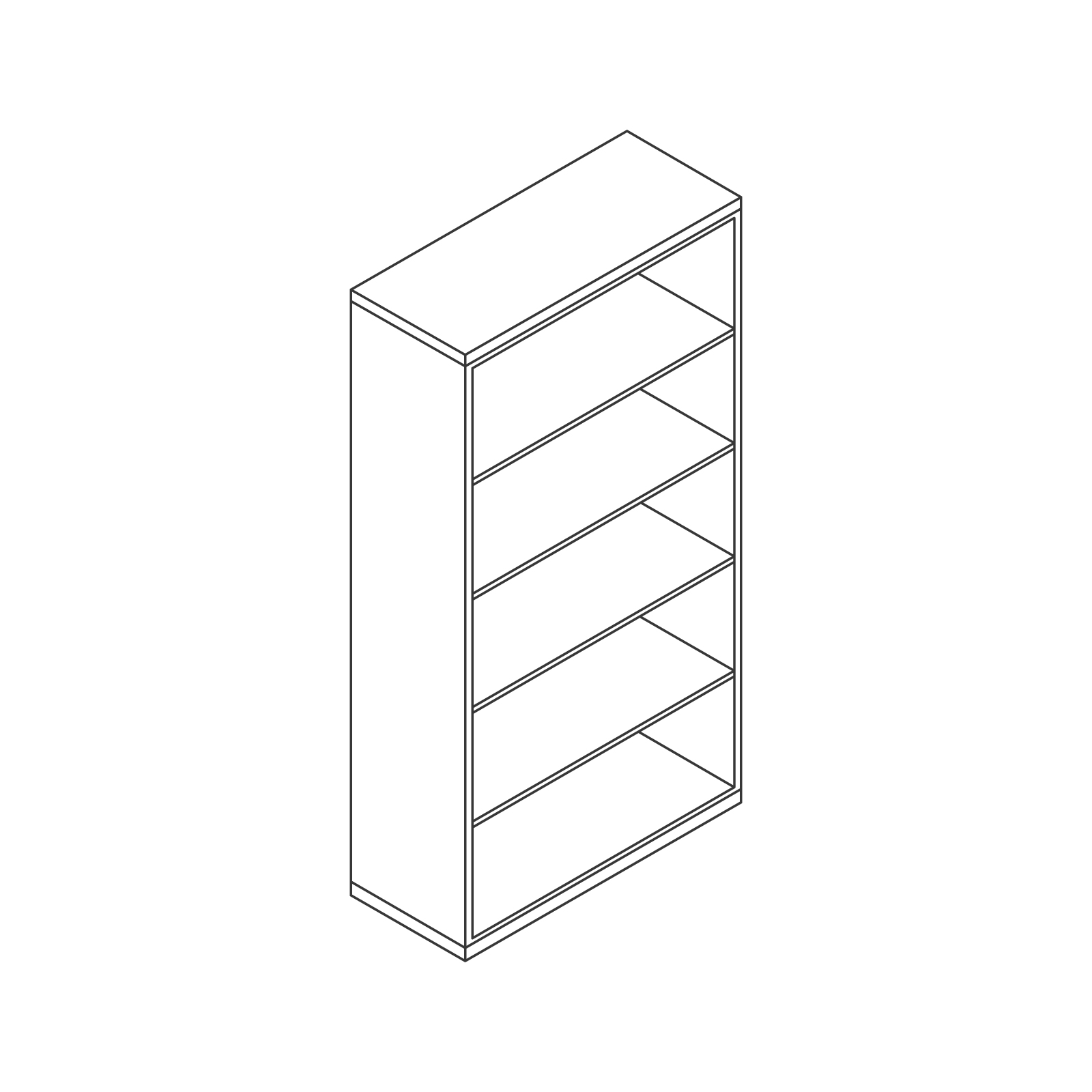 A line drawing - Meridian Bookcase