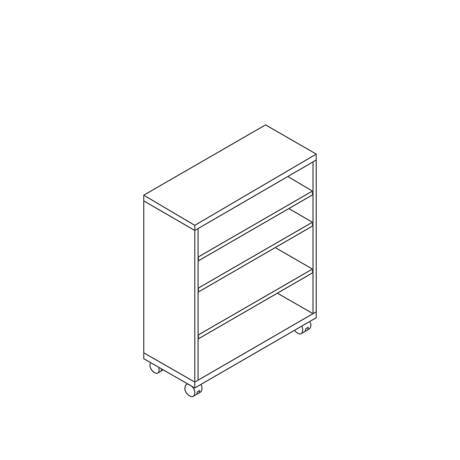 A line drawing - Meridian Bookcase–Mobile