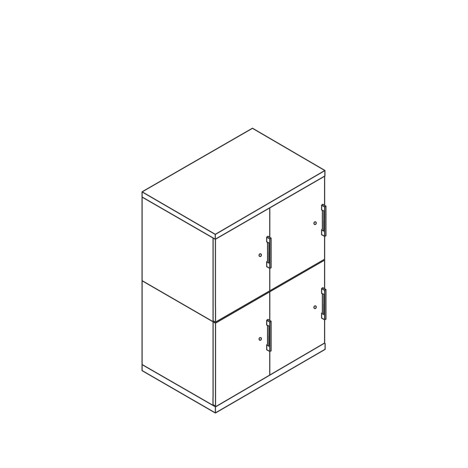 A line drawing - Meridian Lockers–Half Height