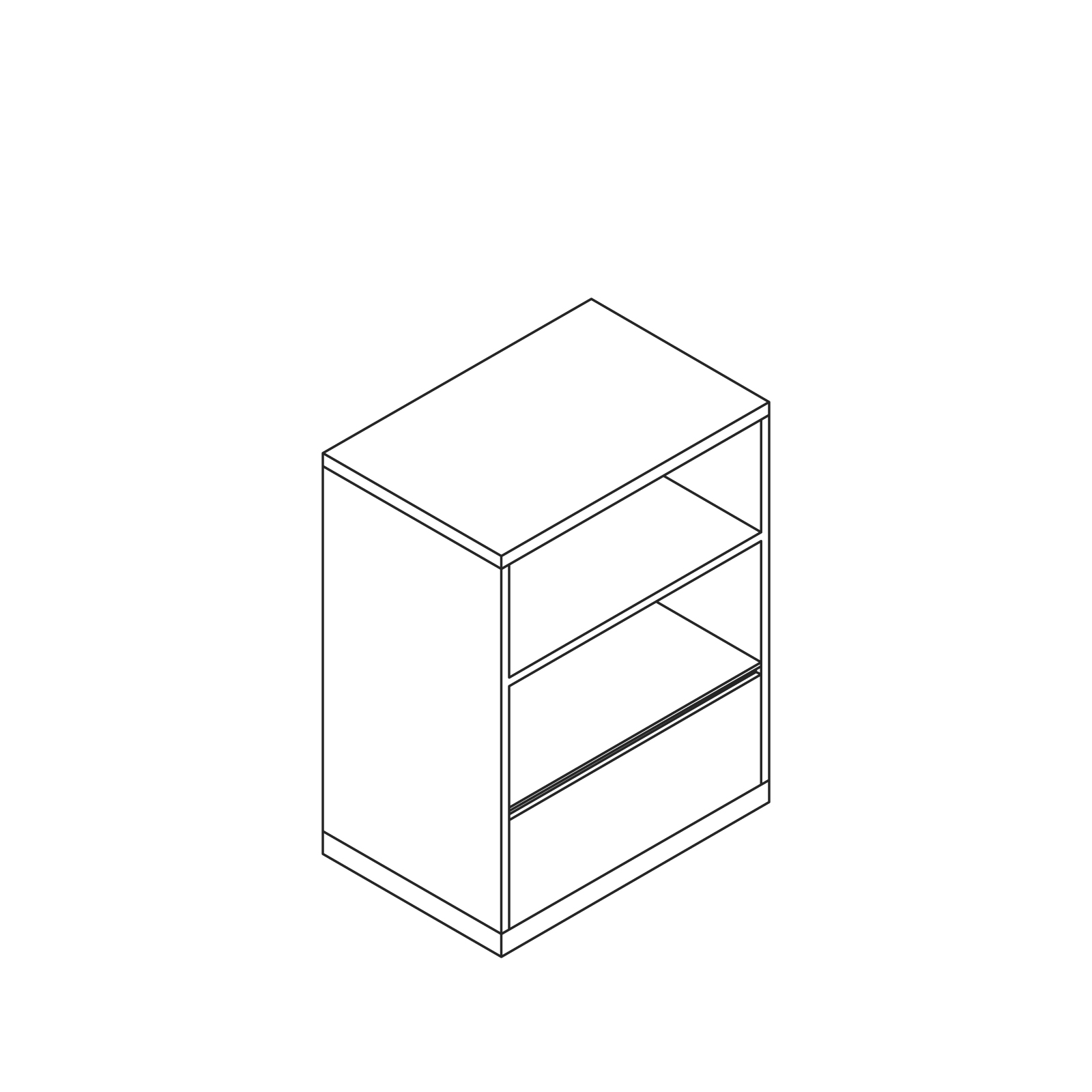 A line drawing - Meridian Powered Storage–Storage Case