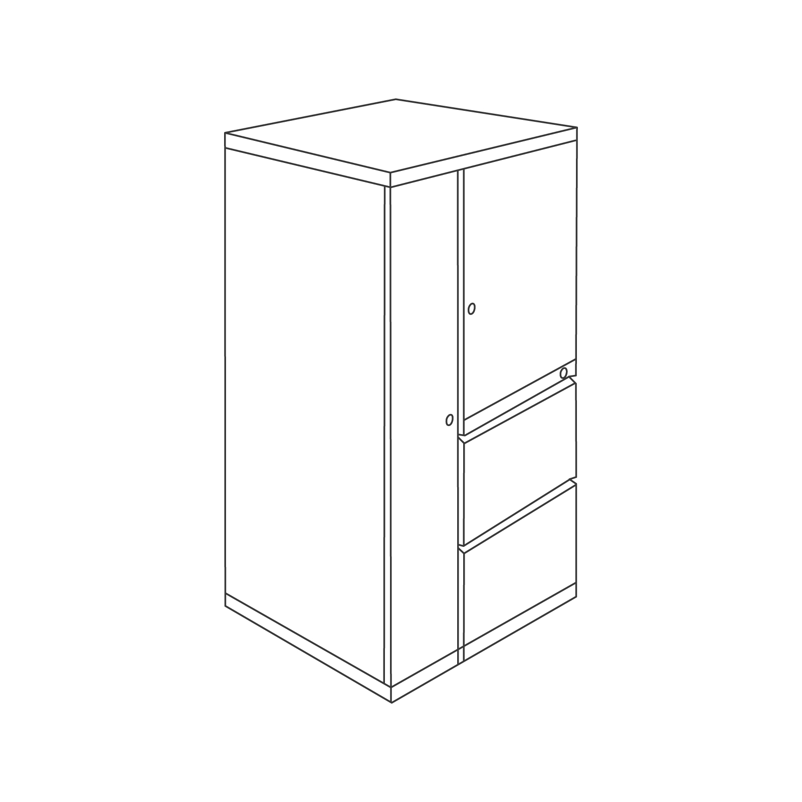 A line drawing - Meridian Storage Tower–Freestanding–Wardrobe and Storage Case