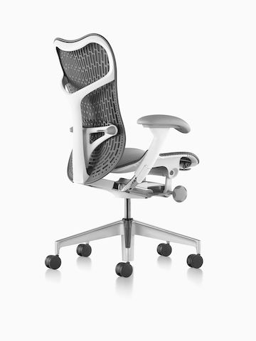 Blue Mirra 2 office chair, viewed from the front.