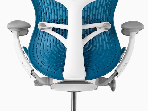 Lower back view of blue Mirra 2 office chair.