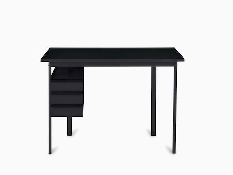 Mode Schreibtisch ganz in Schwarz.