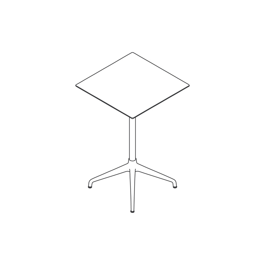 Een lijntekening - Ali-tafel op barhoogte–vierkant