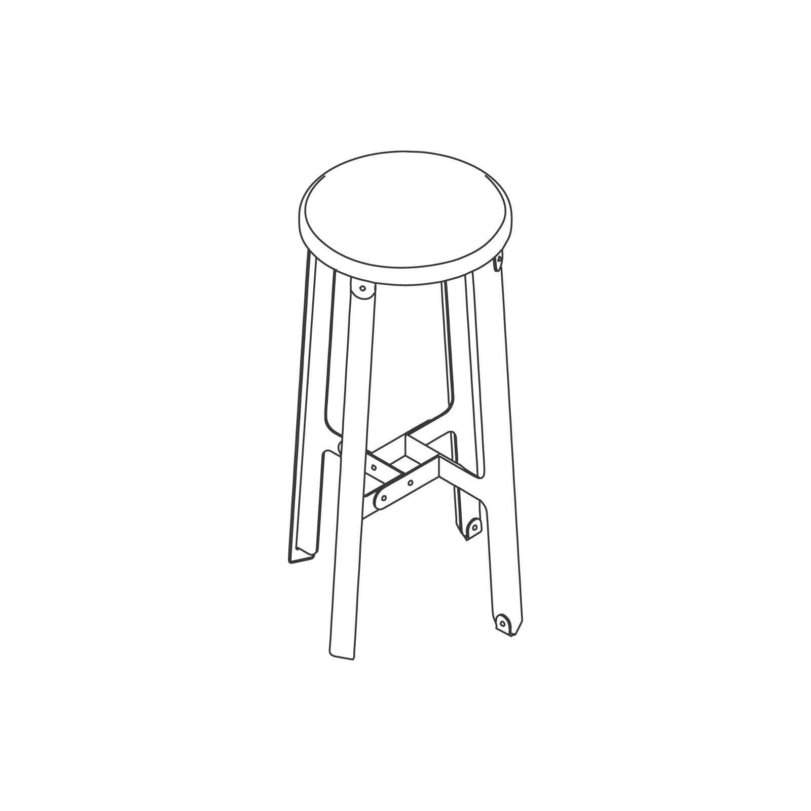 A line drawing of Construct Stool–Bar Height.