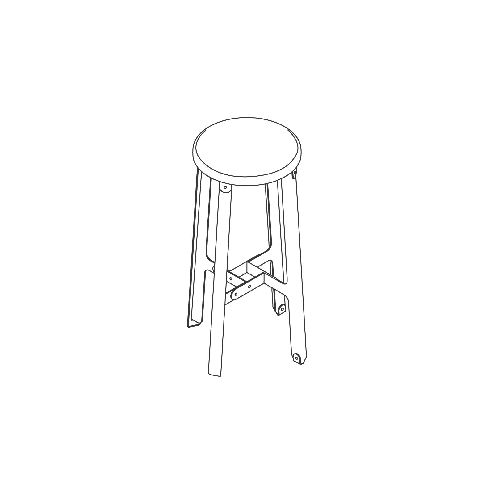 A line drawing of Construct Stool–Counter Height.