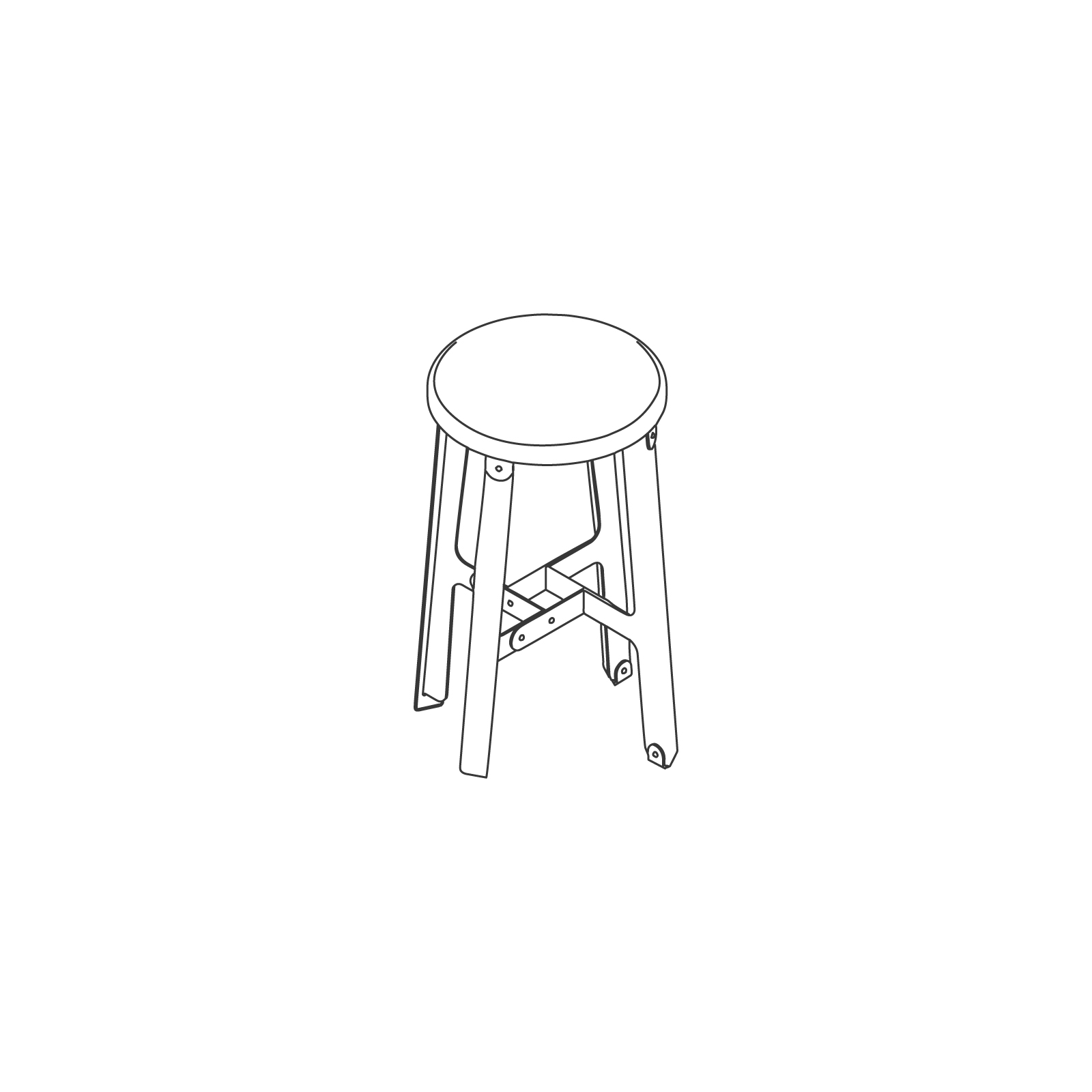 A line drawing of Construct Stool–Low.