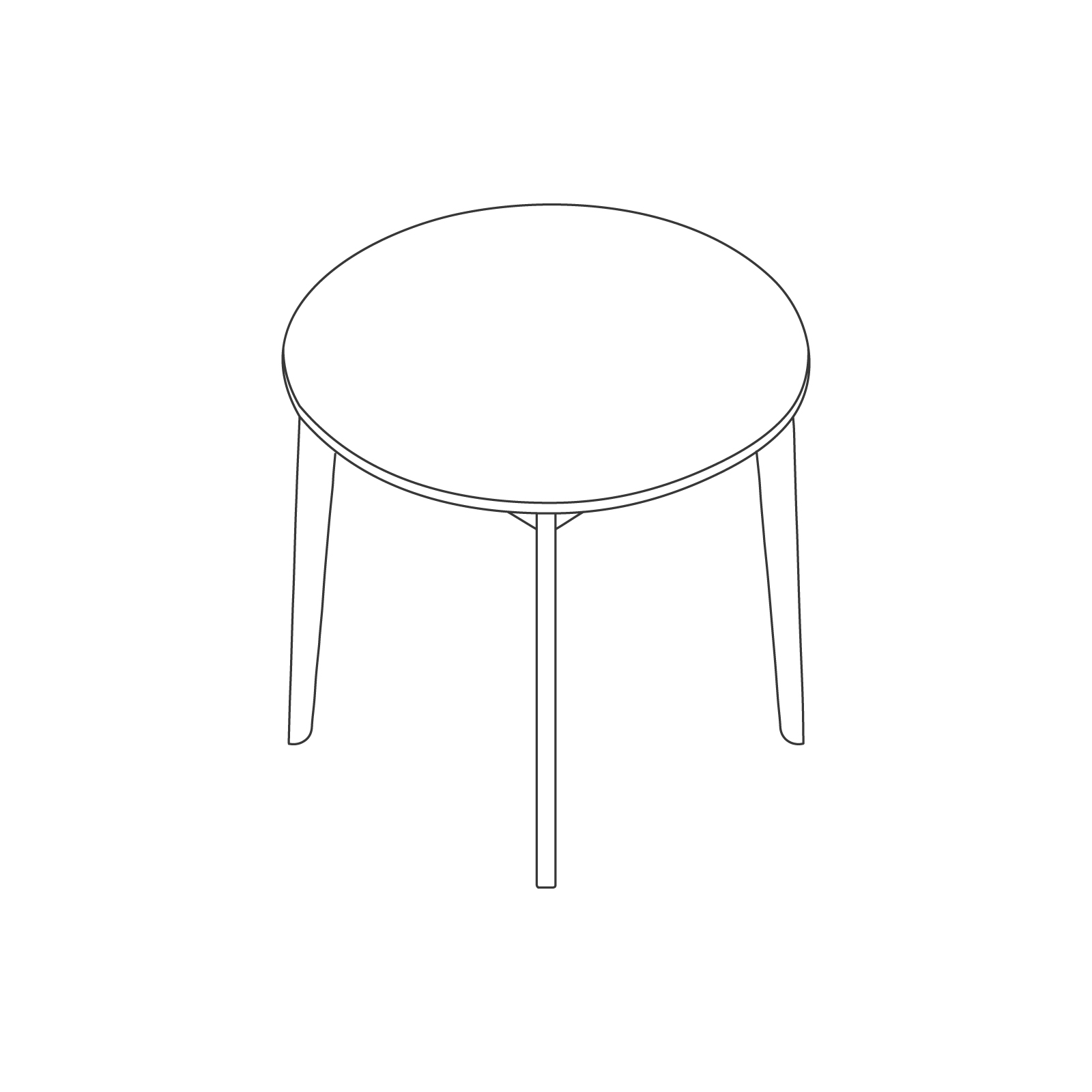 A line drawing of Dalby Café Table–Round.