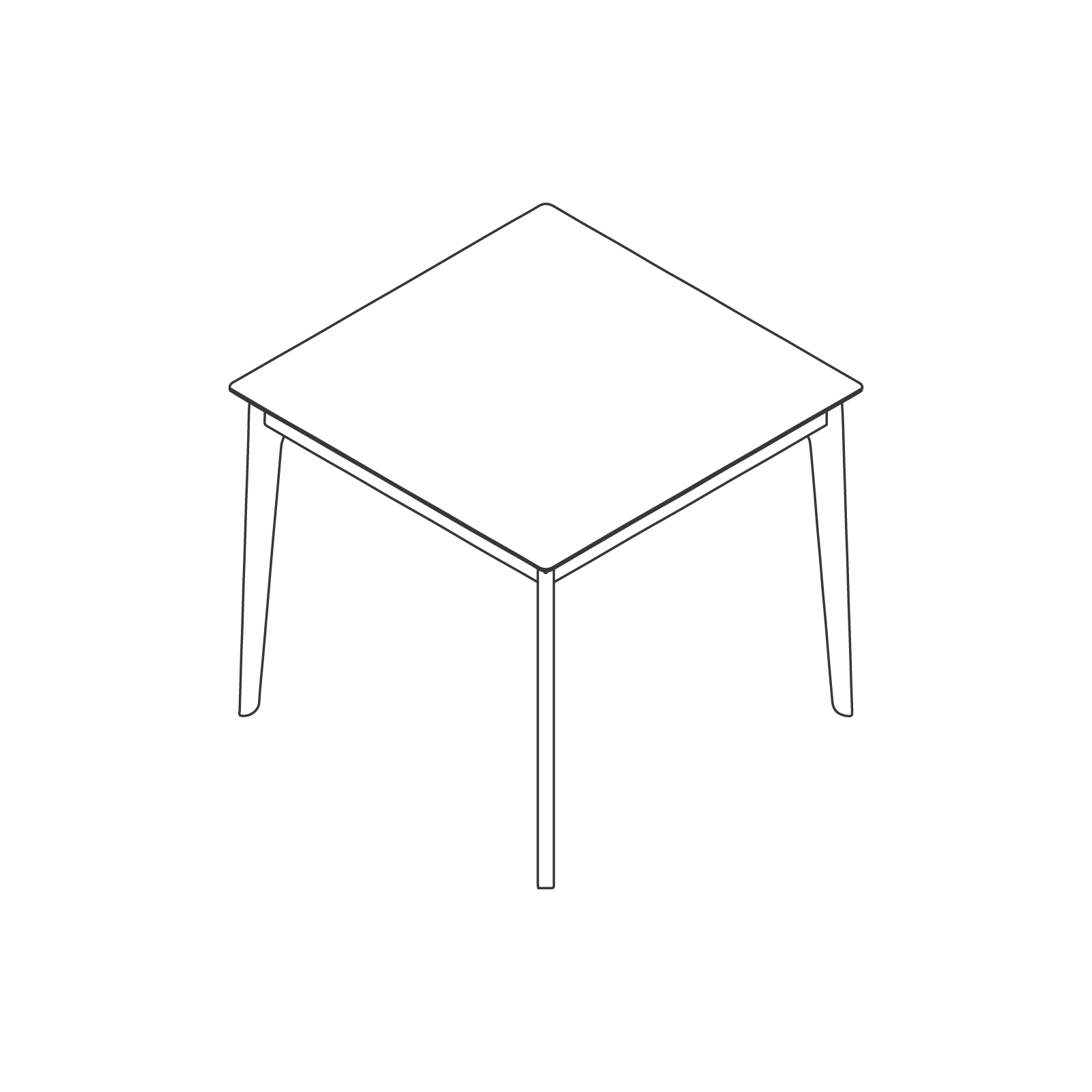 Desenho de linha da mesa de café Dalby–Quadrada.