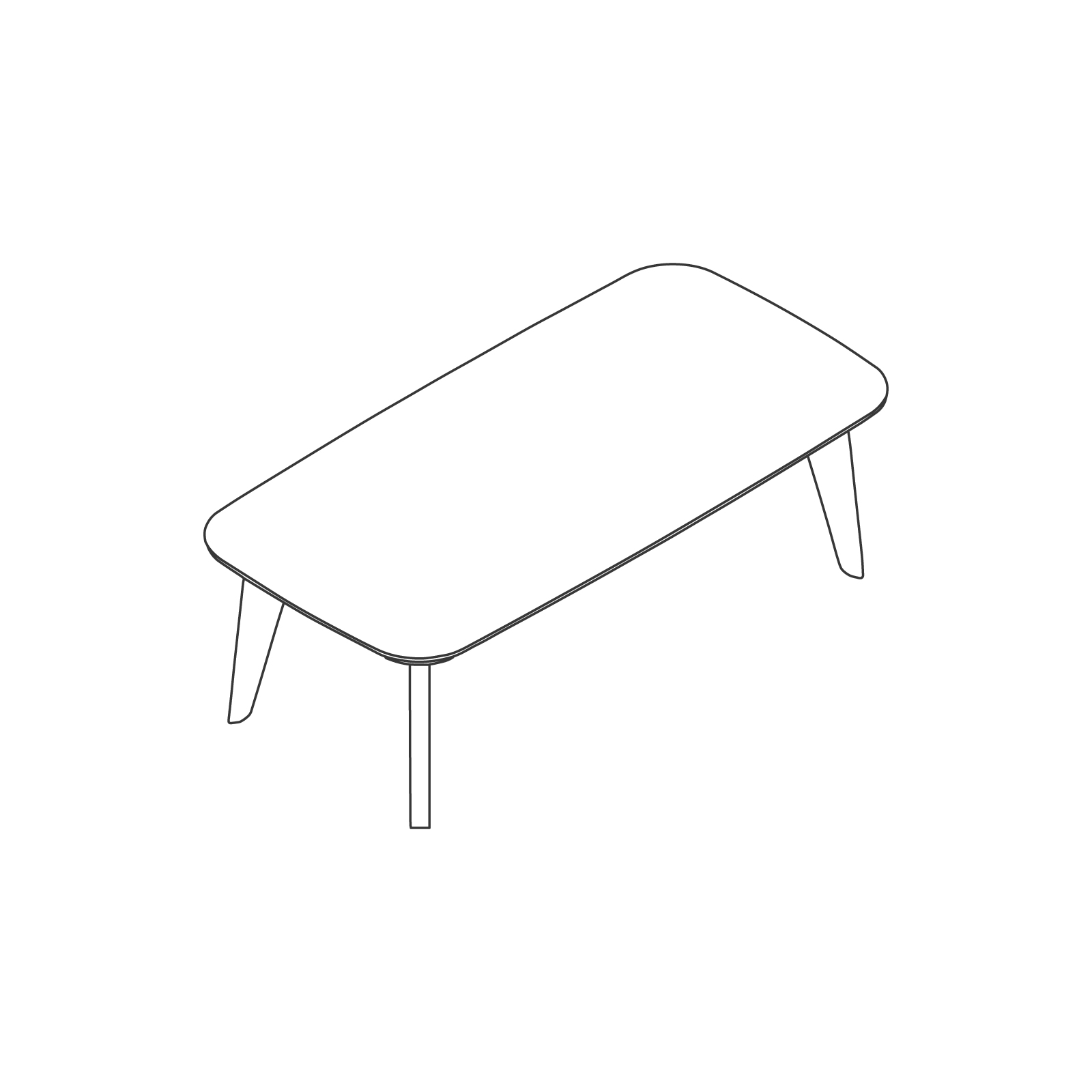 Desenho de linha da mesa de centro Dalby–Retangular.