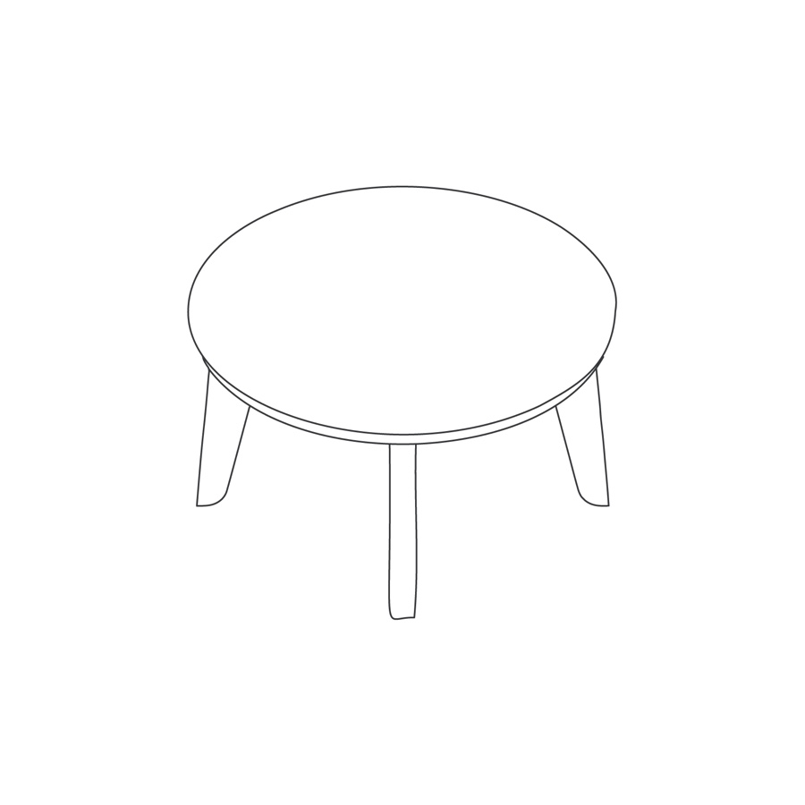 Desenho de linha da mesa de centro Dalby–Redonda.