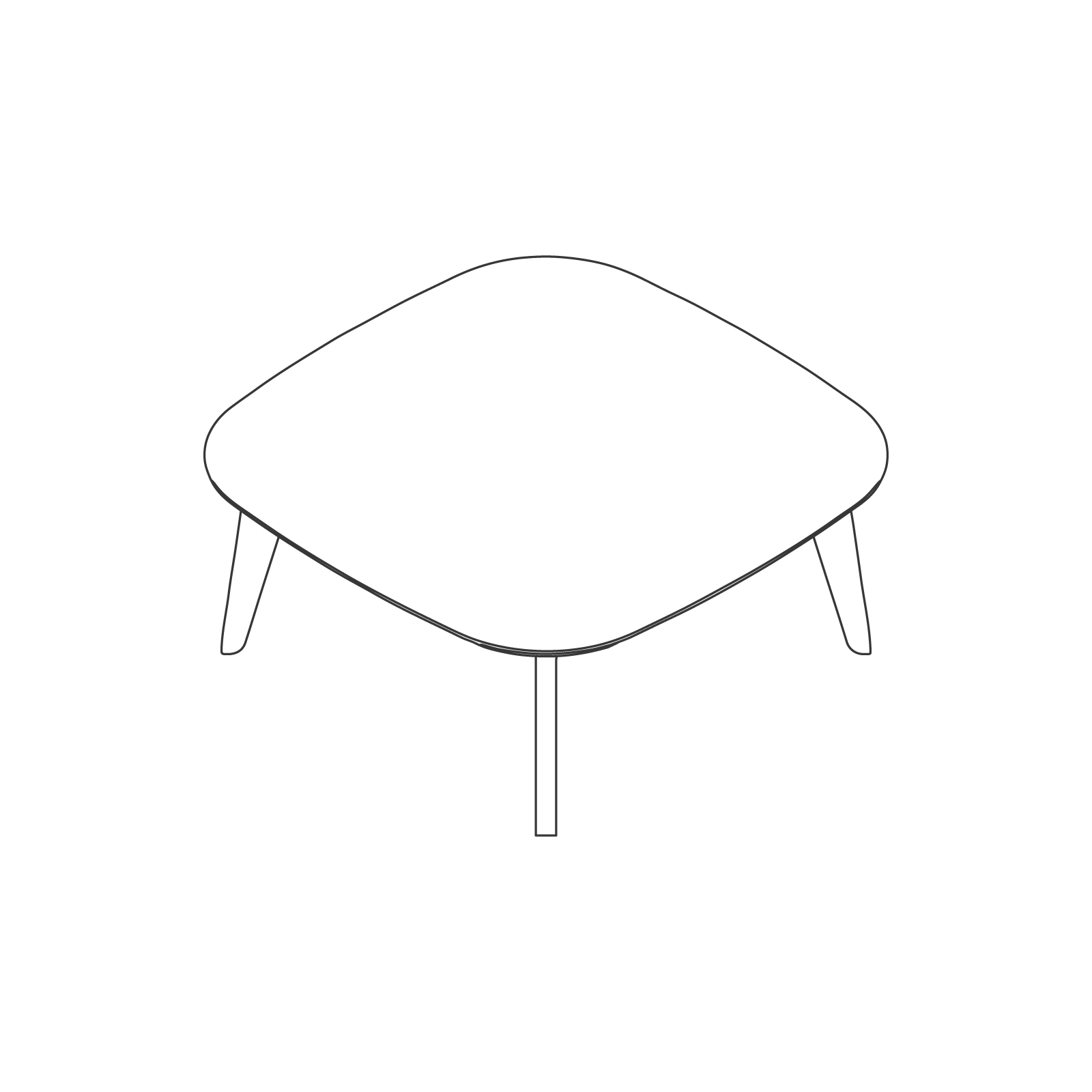 Desenho de linha da mesa de centro Dalby–Quadrada.