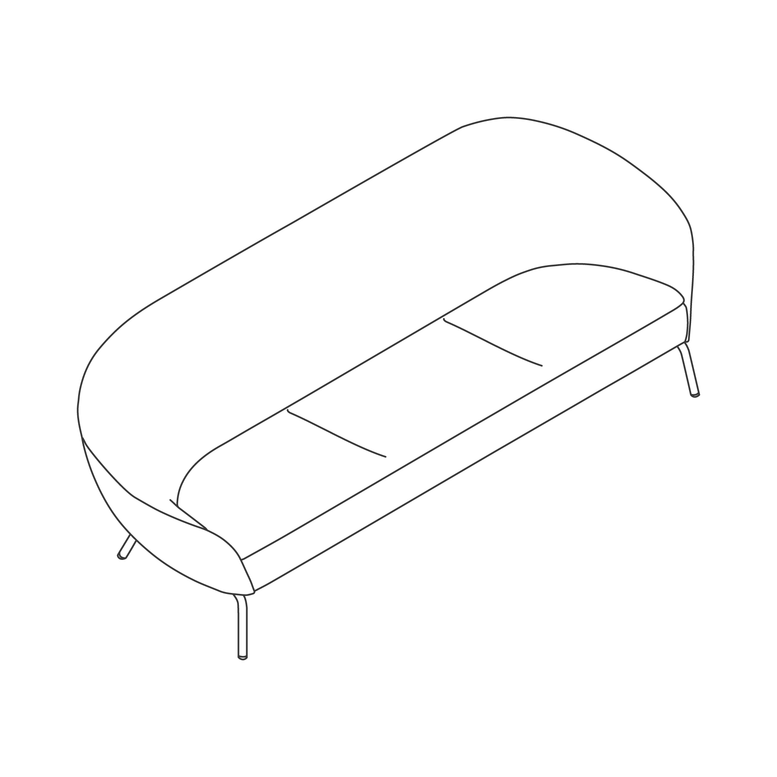 A line drawing - Ever Sofa–3-Seat