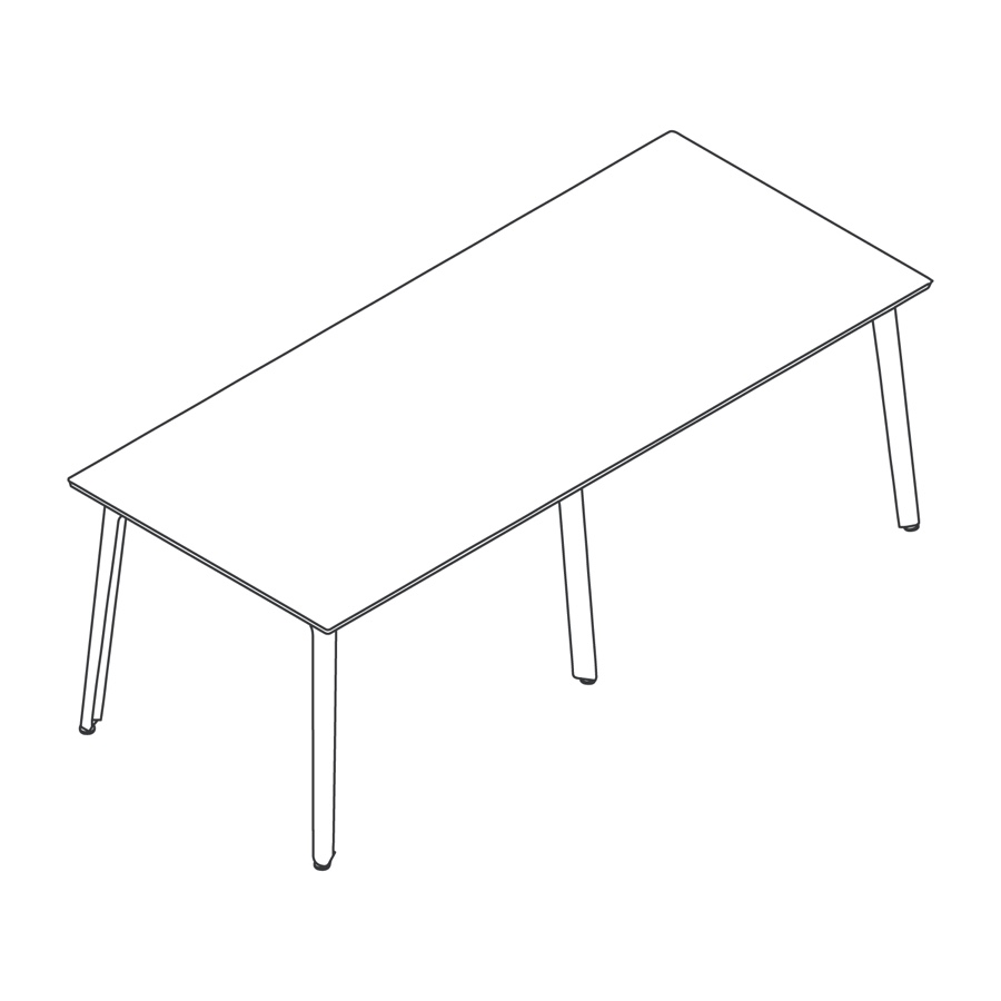 Linha de desenho da mesa com altura de bar Fold–6 pernas.