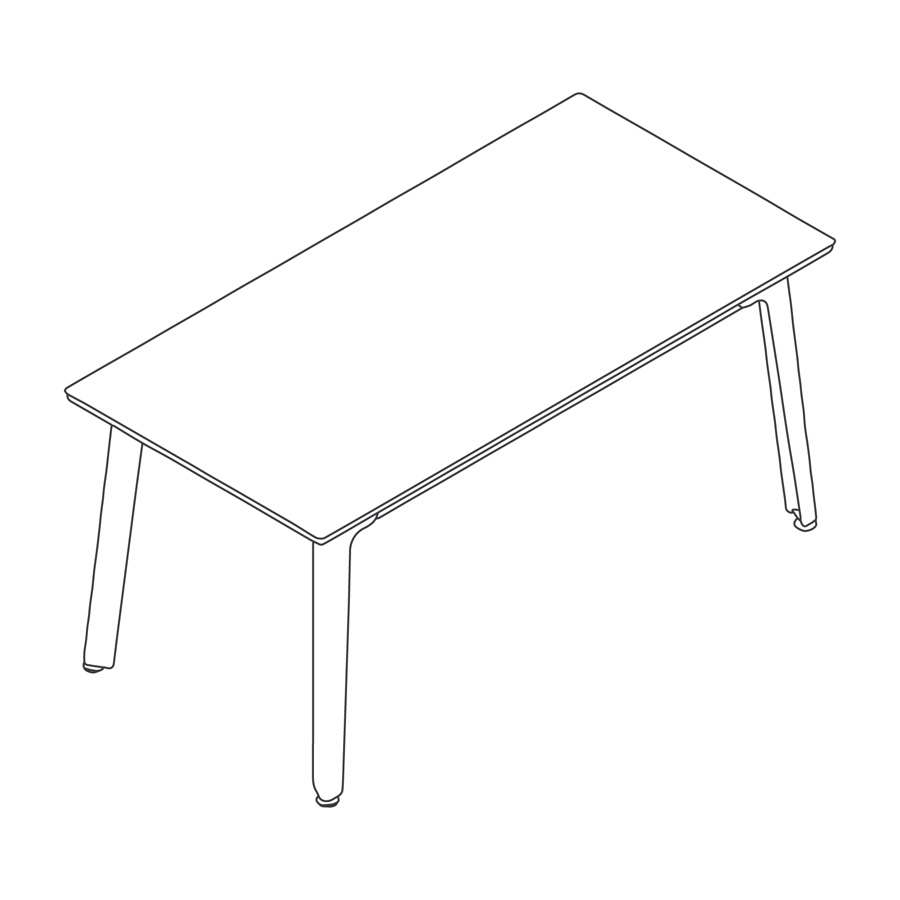 线描图 - 折叠式会议桌 - 长方形