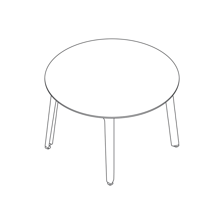 线描图 - 折叠式会议桌 - 圆形