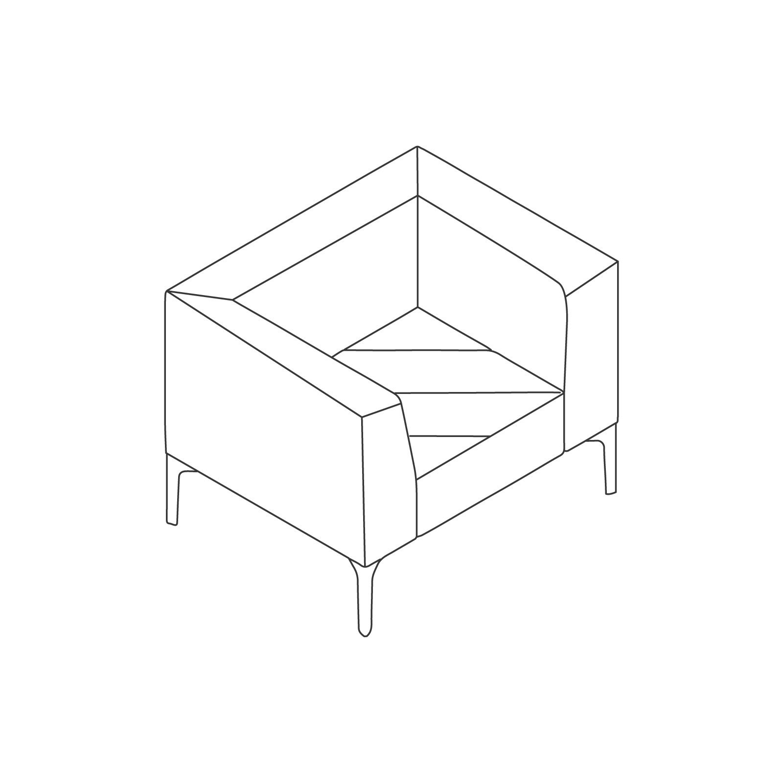 A line drawing of Hatch Lounge Chair.