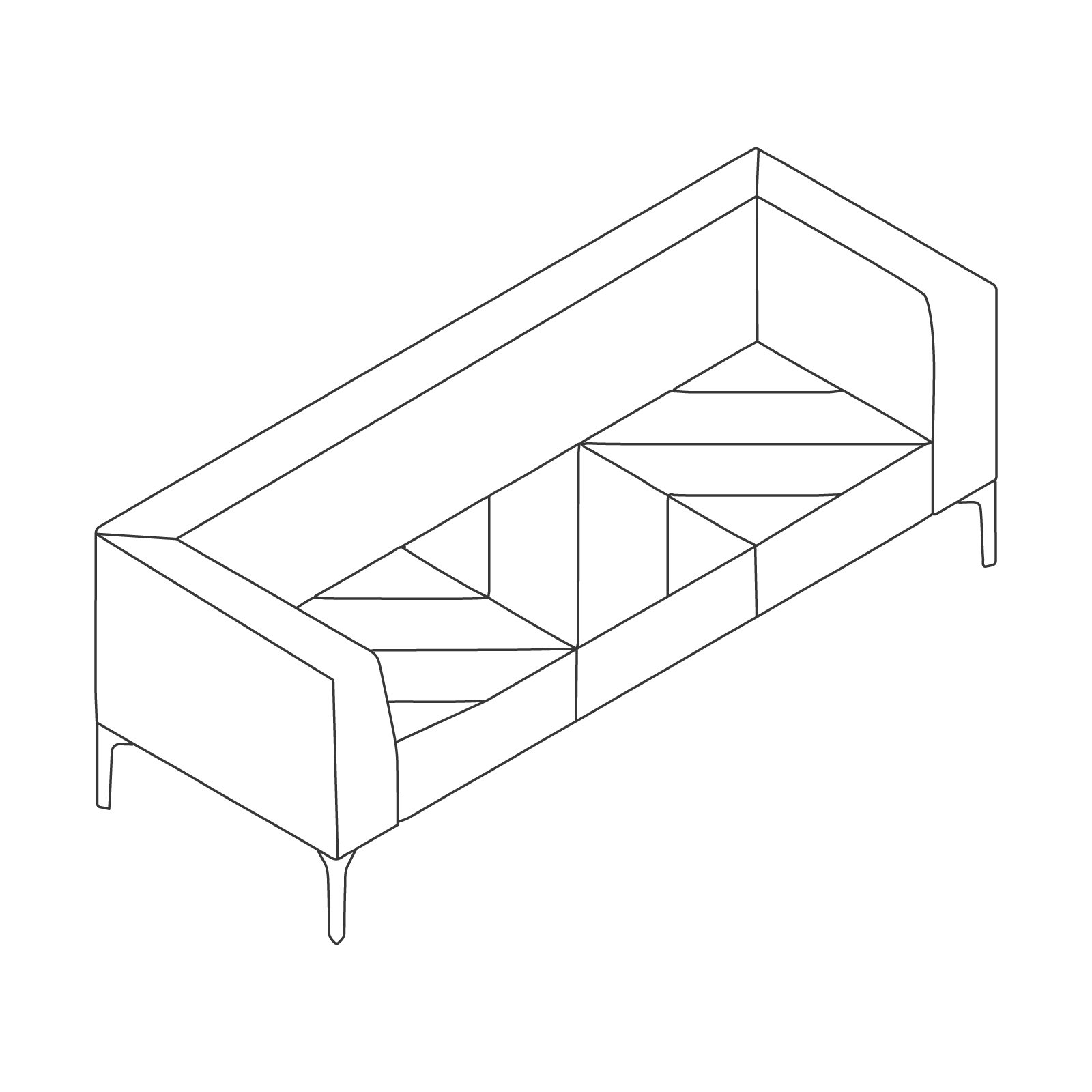 Zeichnung des Hatch Sofas–3-Sitzer.