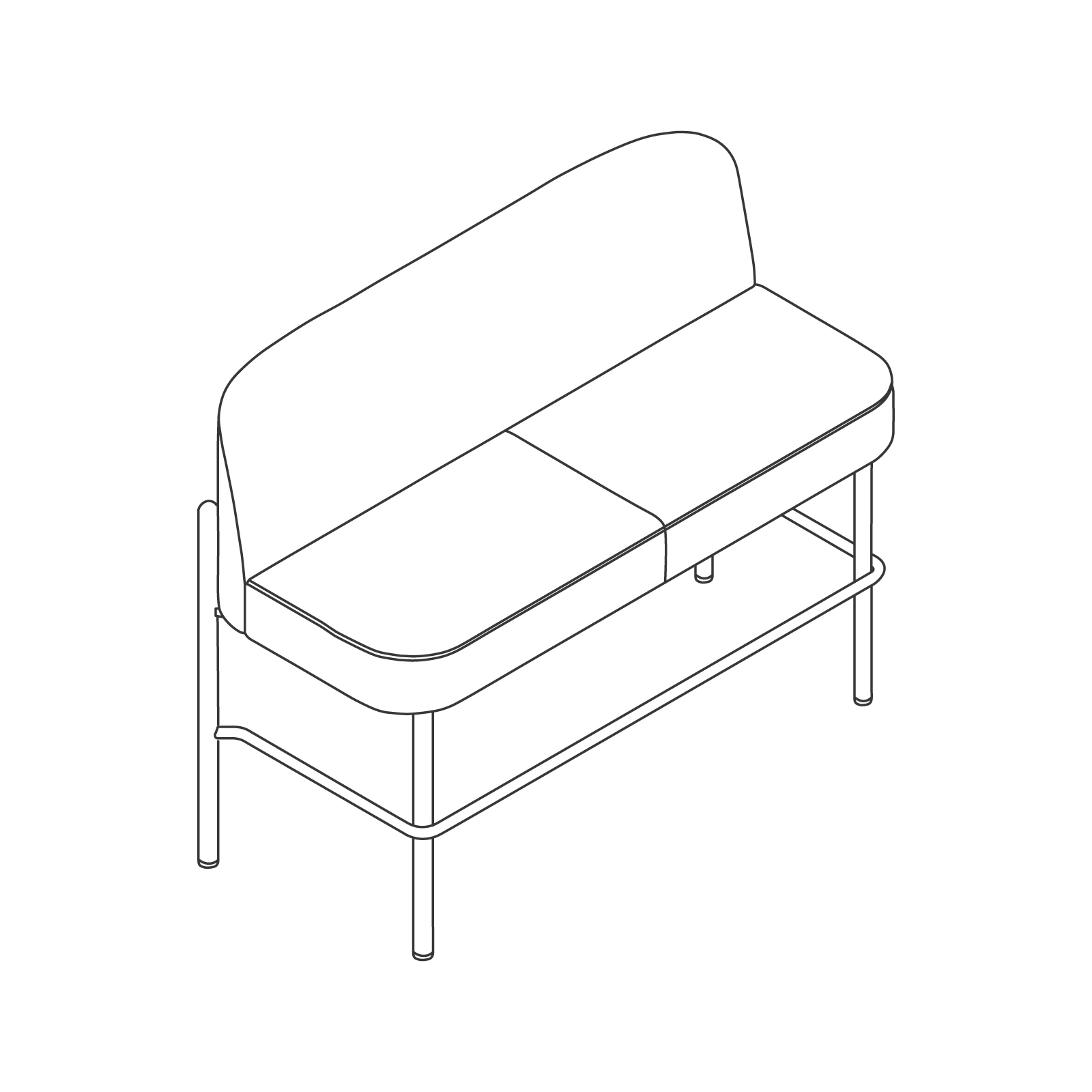 A line drawing - Hue Sofa–Bar Height