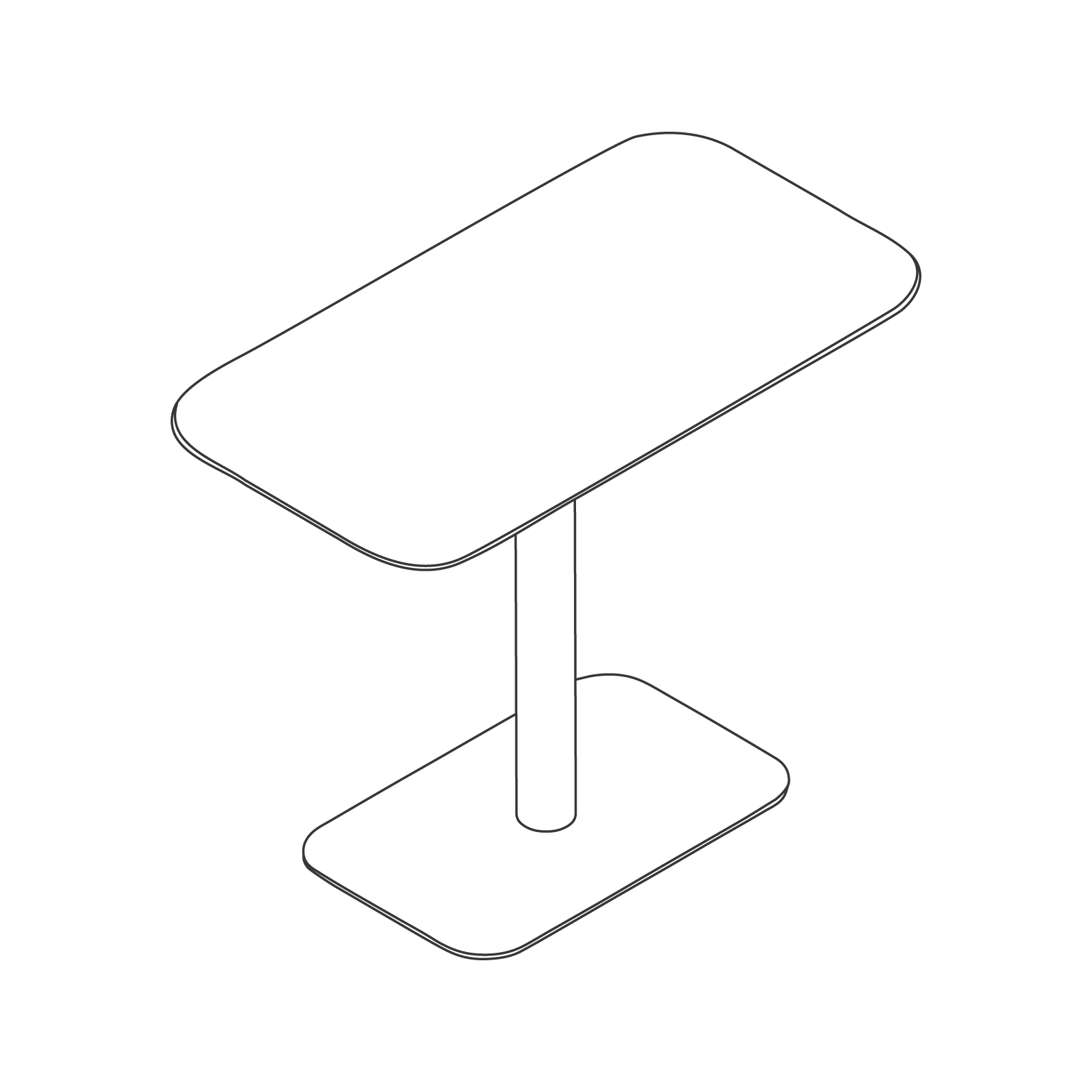 Eine Zeichnung - Hue Tisch – Barhöhe
