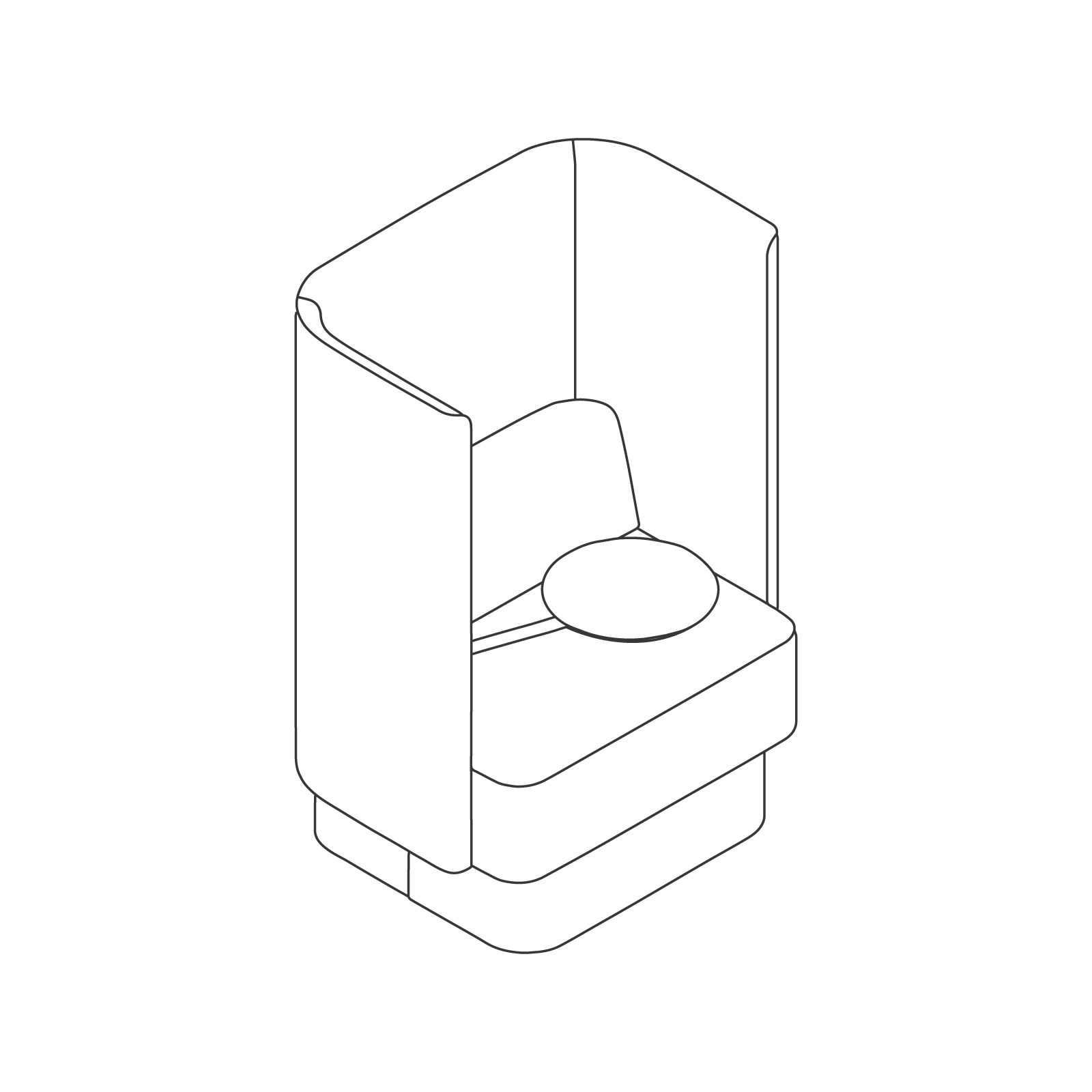 Un dibujo - Silla Pullman–Base de pedestal–Mesa a la derecha