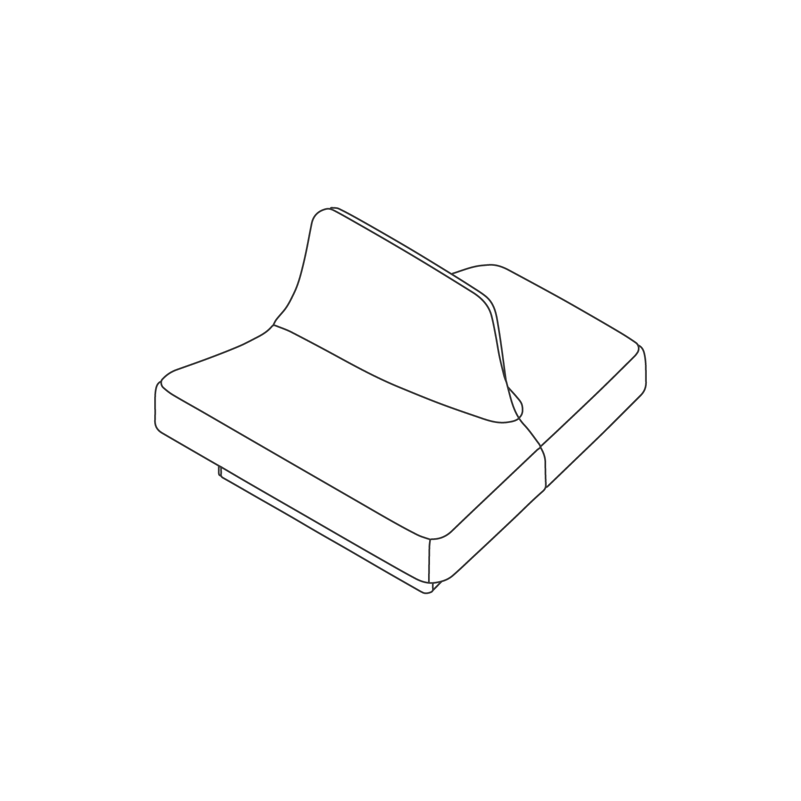 A line drawing - Rhyme Low Modular Seating–End A