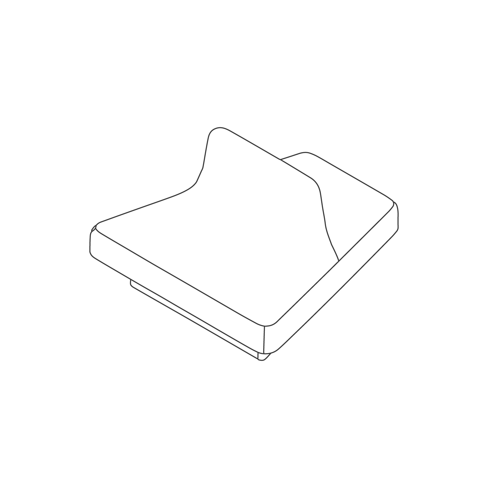 A line drawing - Rhyme Low Modular Seating–Single