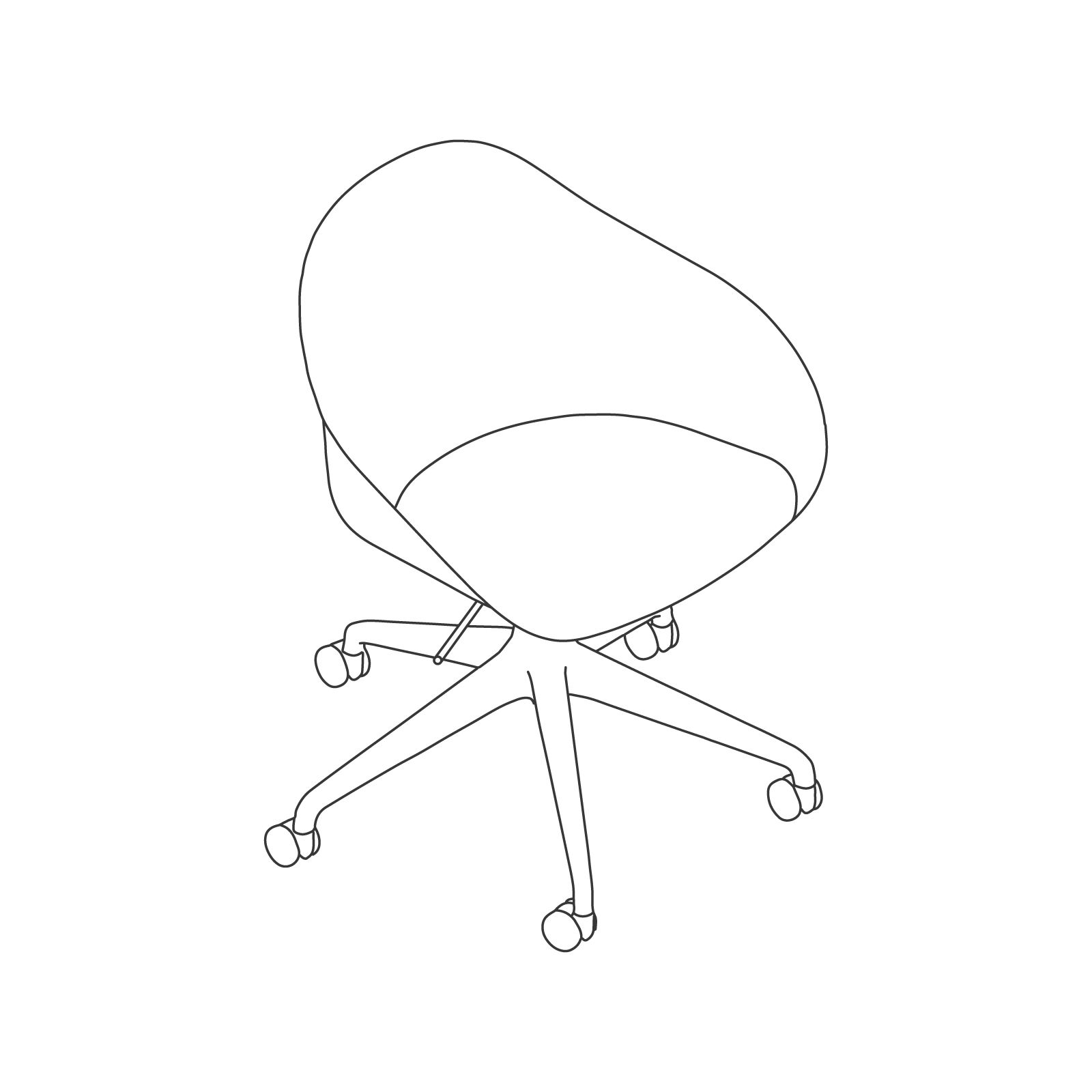 A line drawing - Ruby Chair–5-Star Base–Gas Lift