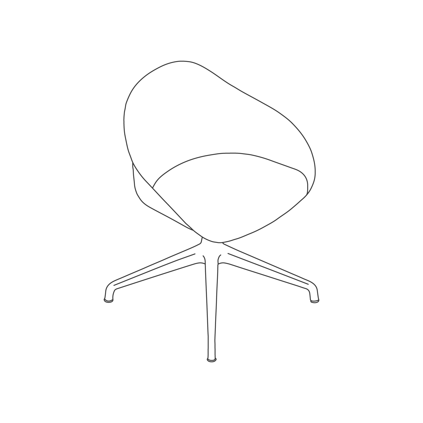 Um desenho de linha - Cadeira para visitantes Ruby–Base estrela de 4 pontas
