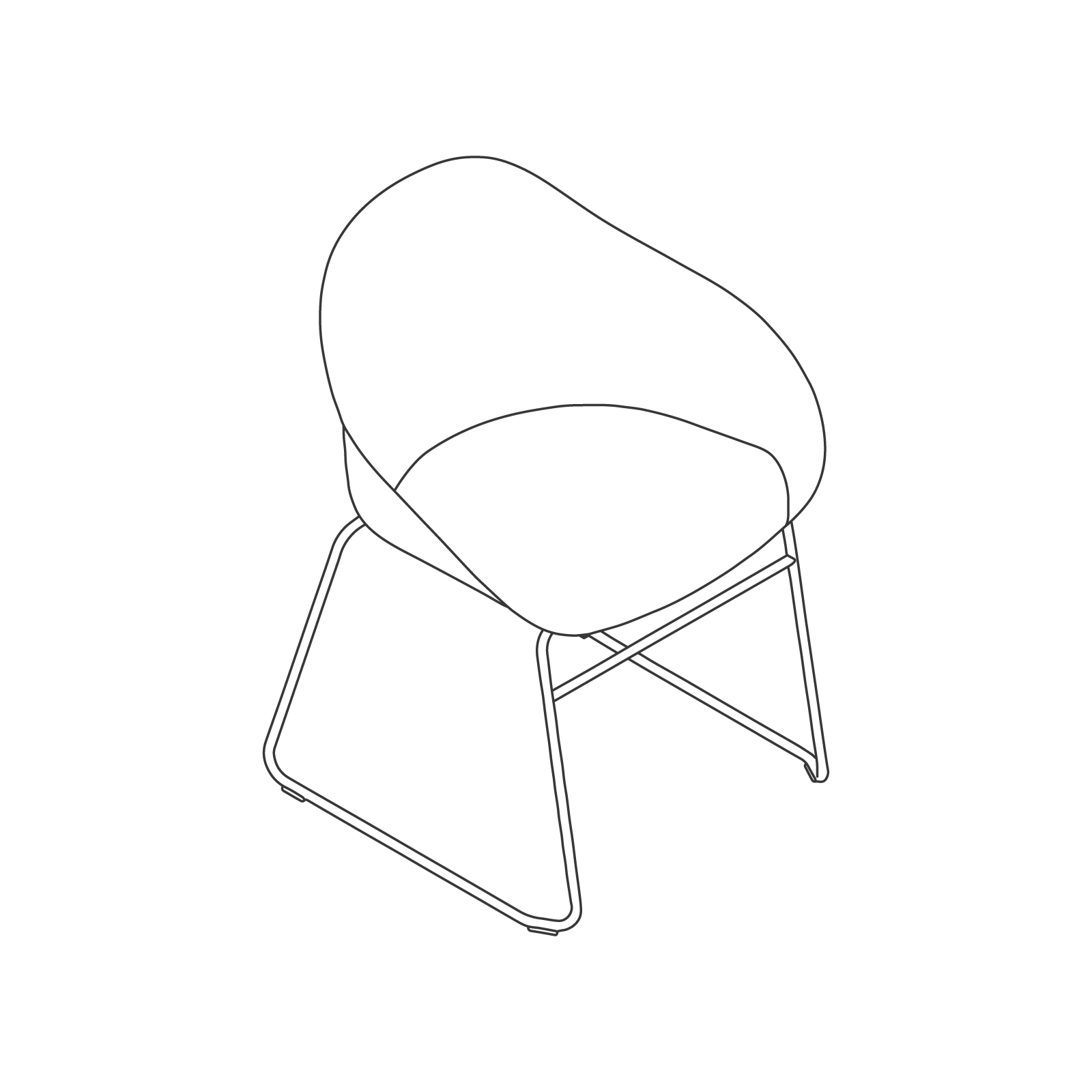 A line drawing - Ruby Side Chair–Sled Base
