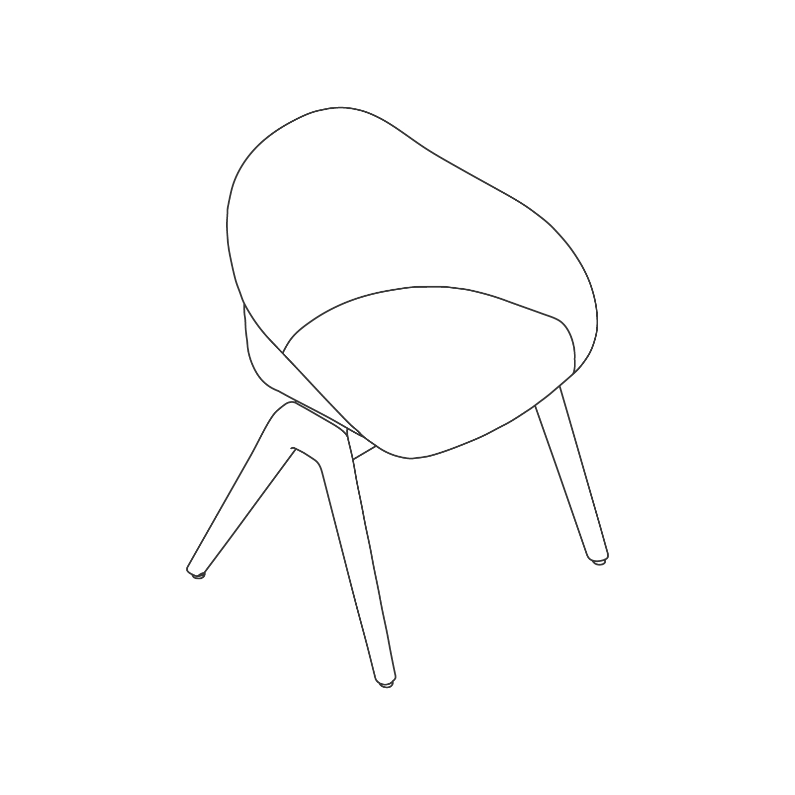 A line drawing - Ruby Wood Chair