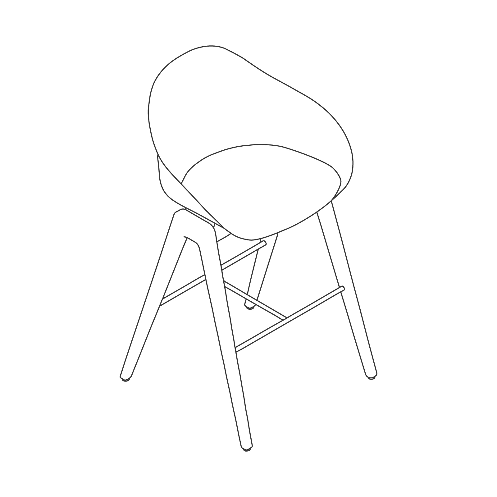 A line drawing - Ruby Wood Stool–Bar Height