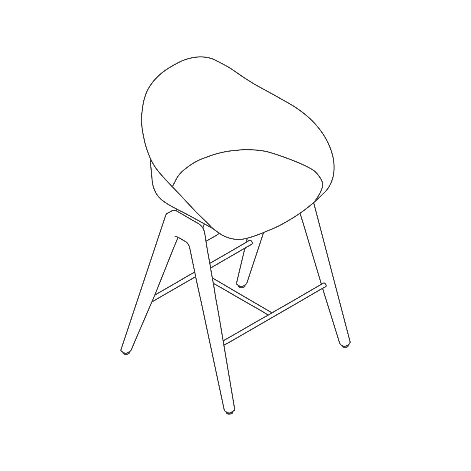 A line drawing - Ruby Wood Stool–Counter Height