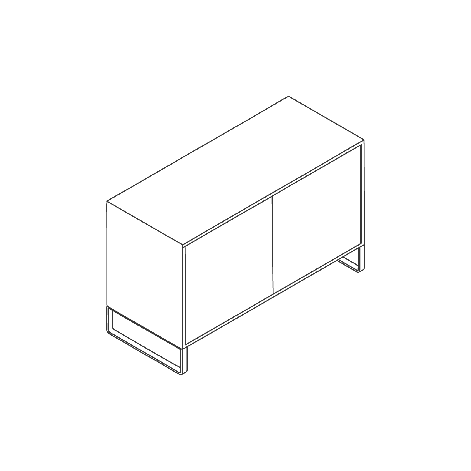 Desenho de linha do Sideboard Storage–2 portas.